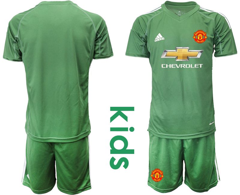 Youth 2020-2021 club Manchester United army green goalkeeper Soccer Jerseys